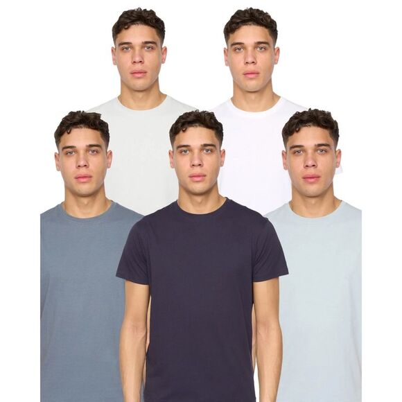 Duck and Cover Mens Demtare Plain T-Shirt (Pack of 5) / Multicolored